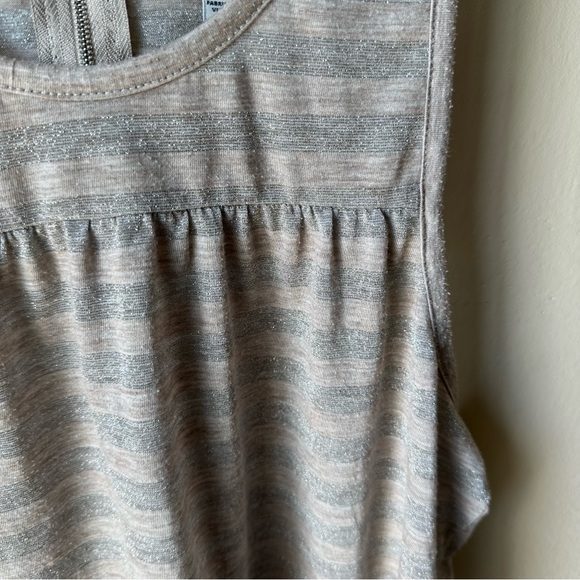 American Eagle striped tan with silver zip back tank - Picture 3 of 5